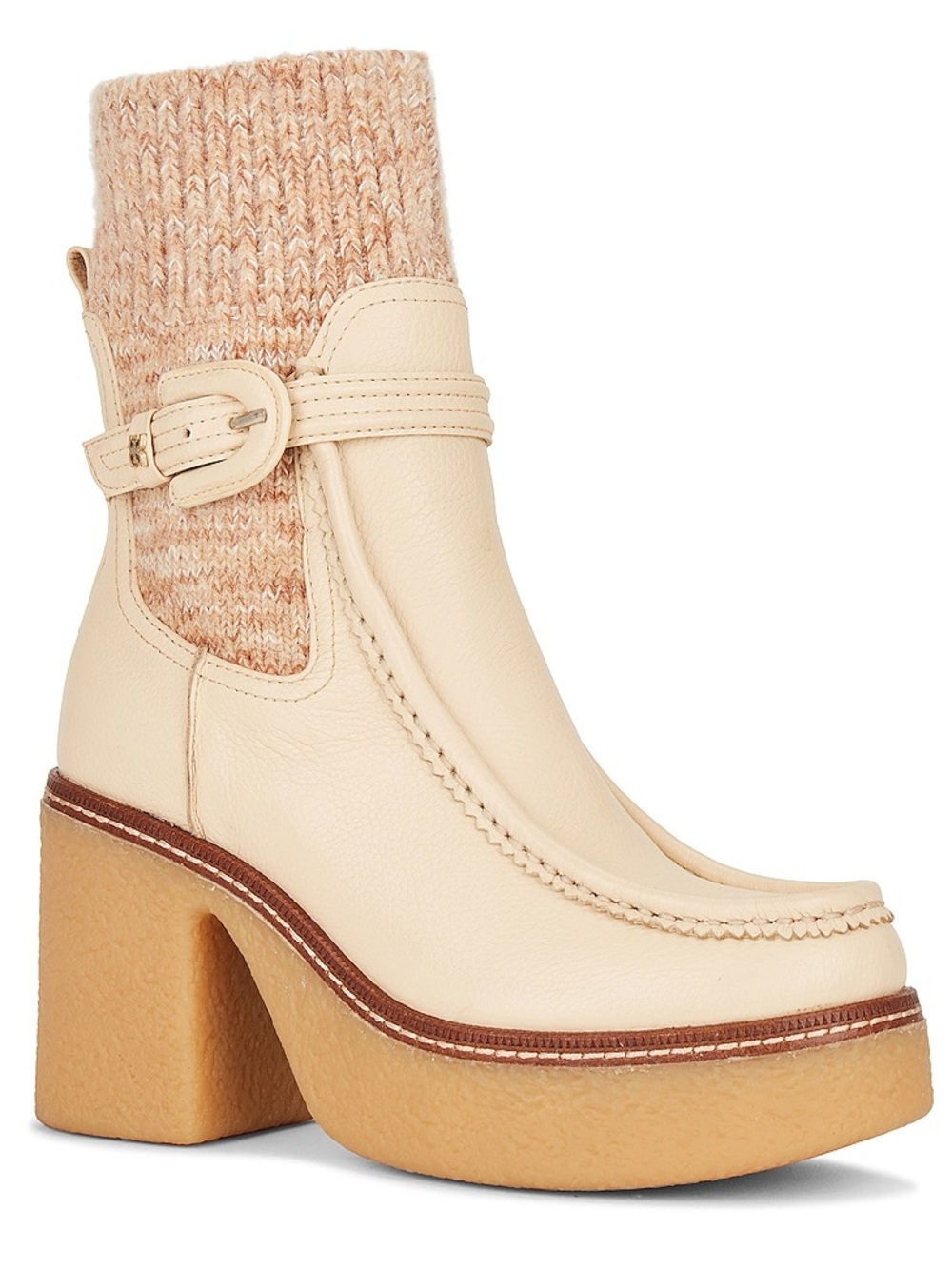 {Sam Edelman} SIDNEY Platform Ribbed Knit Cuff Booties - Picture 2 of 16